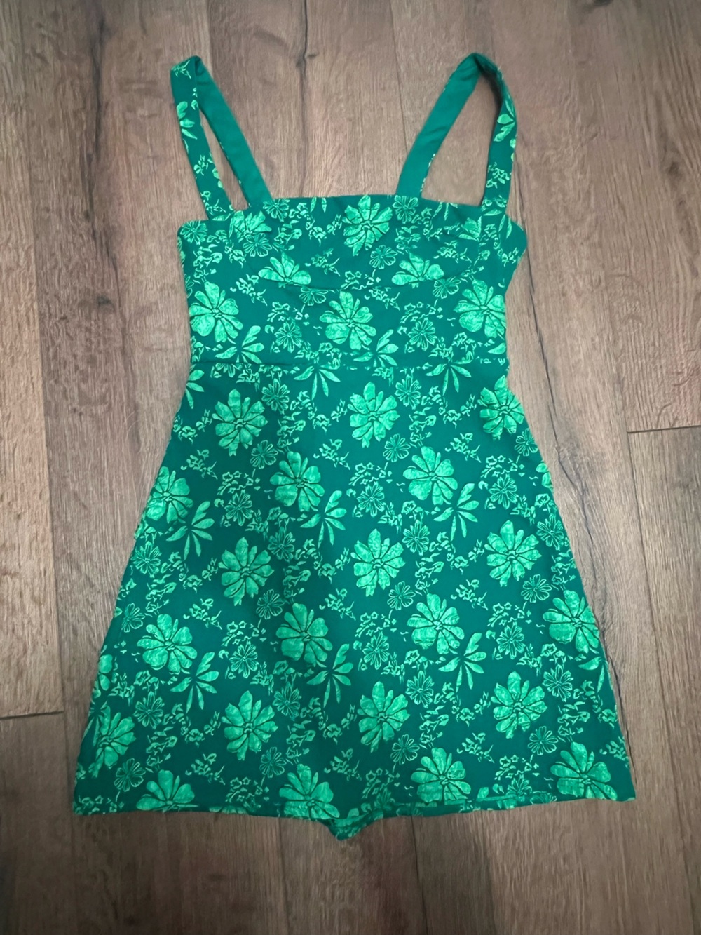Women's Green Floral A-Line Dress